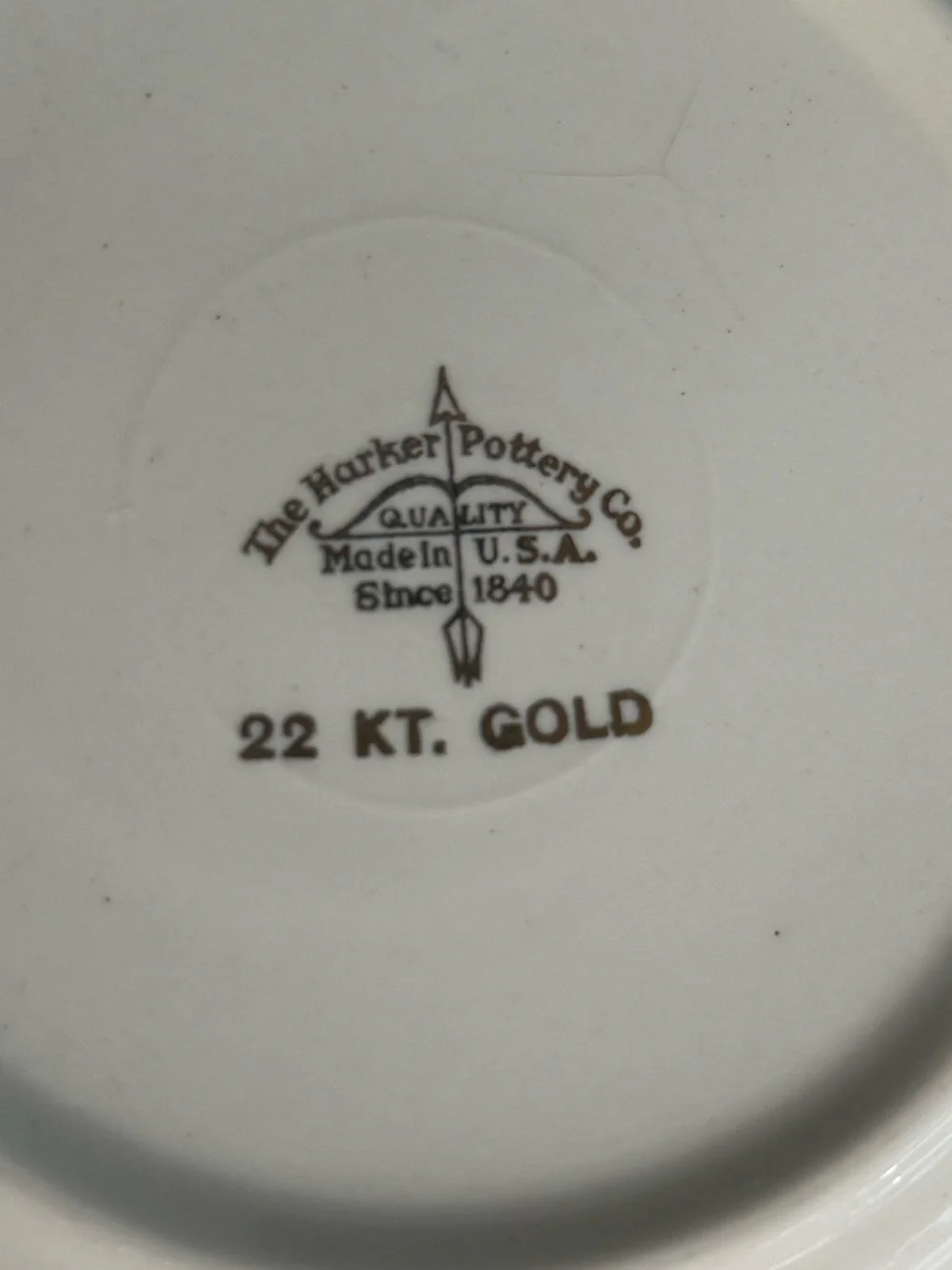 The Harker Pottery Co. Courting Couple Plates